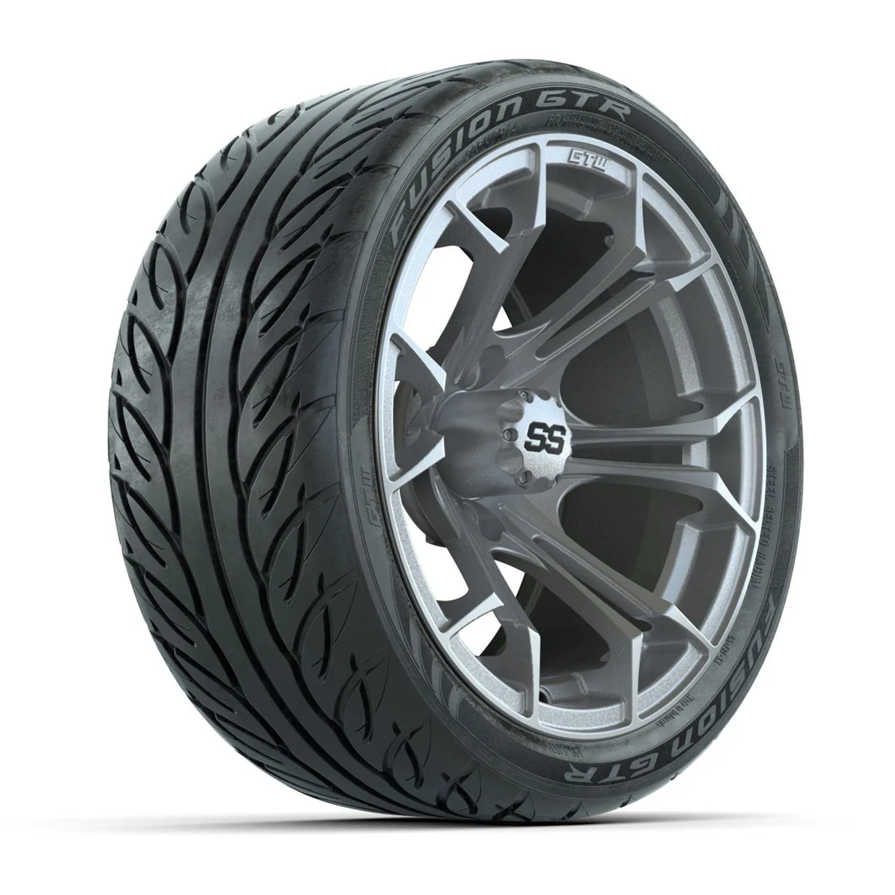 Колёса GTW Spyder 14" (серебристые шлифованные) с шинами 205/40-R14 Fusion GTR Steel Belt Radial Street, полный комплект, артикул A19-2272