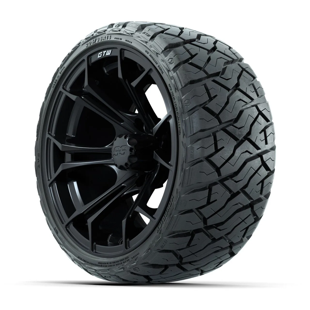 Комплект колёс в сборе: диски GTW Spyder 14", матовый чёрный, низкопрофильные шины Maverick All-Terrain 205/35-R14, артикул A19-1376 — фото 3