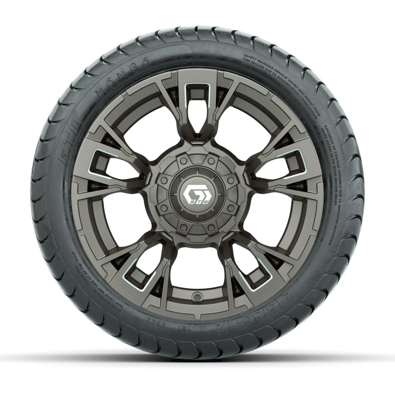 Комплект колёс GTW® Vandal 12” с шинами 215/35-12 Mamba Street, сатиновая бронза с проточкой, полный набор, артикул A19-1194 — фото 2