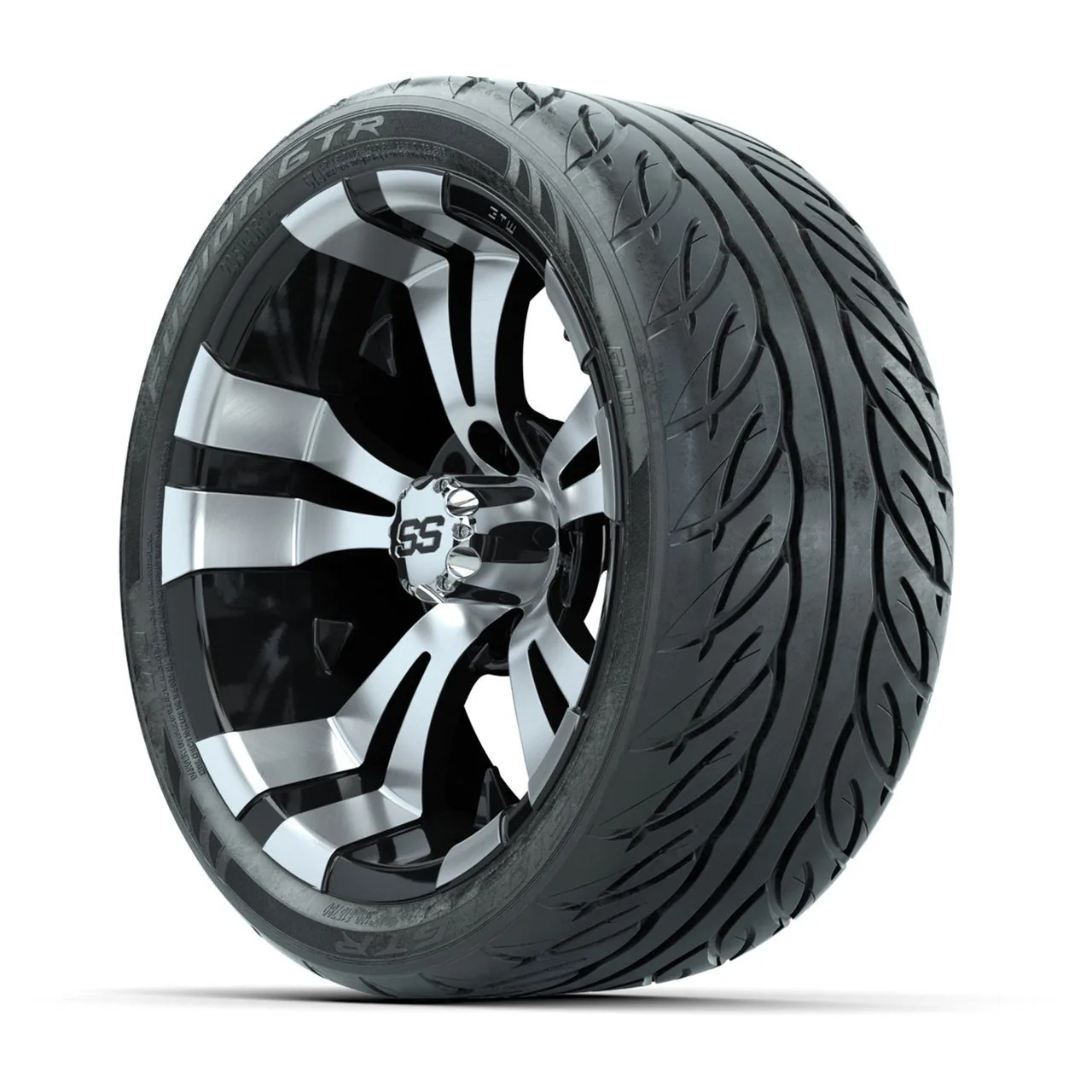 Колёса GTW Vampire 14" (чёрные с проточкой) с шинами 205/40-R14 Fusion GTR Steel Belt Radial Street, полный комплект, артикул A19-2302 — фото 3