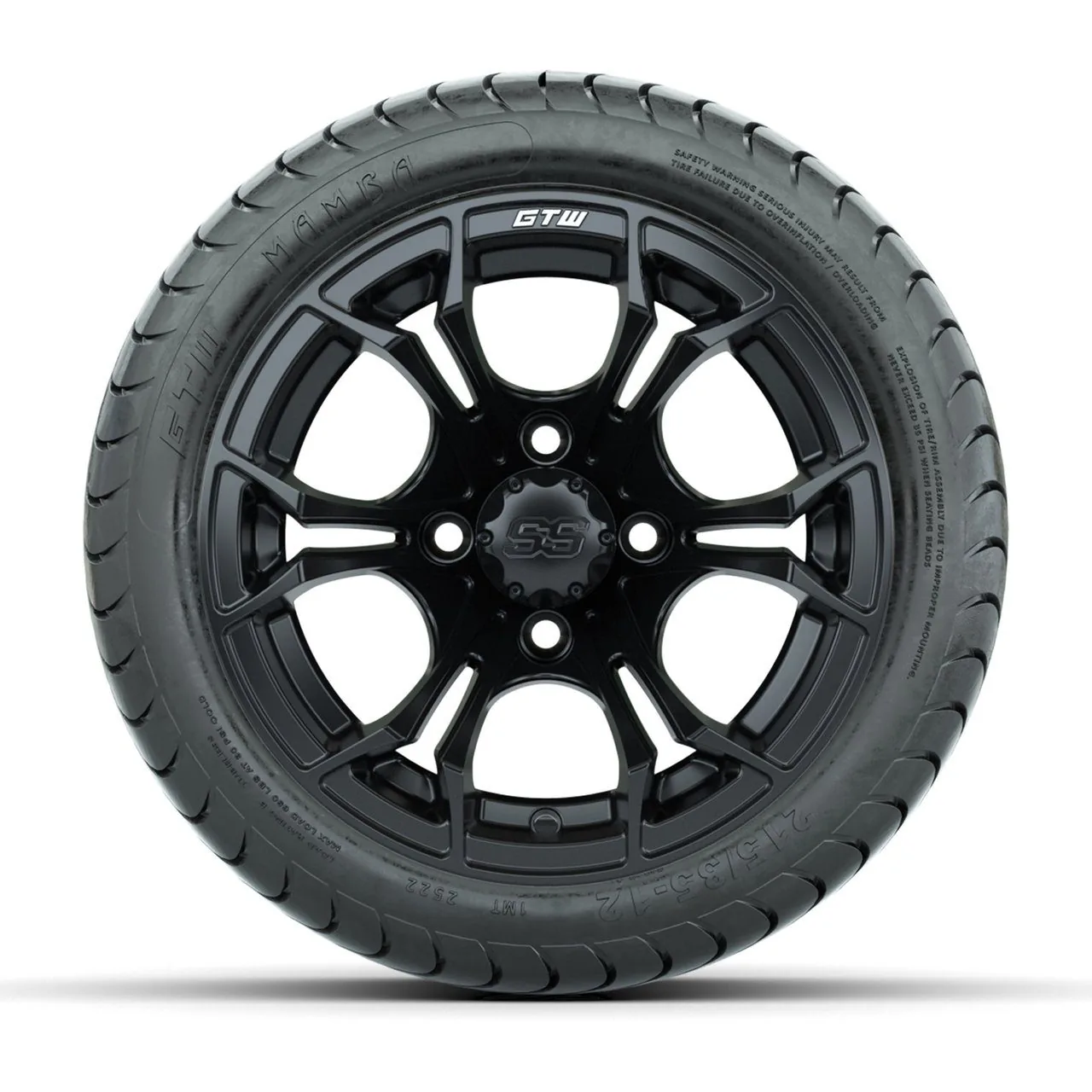 Колёса GTW Spyder, матовые чёрные, 12" с шинами Mamba Street 18", комплект из 4 шт., артикул A19-389 — фото 2