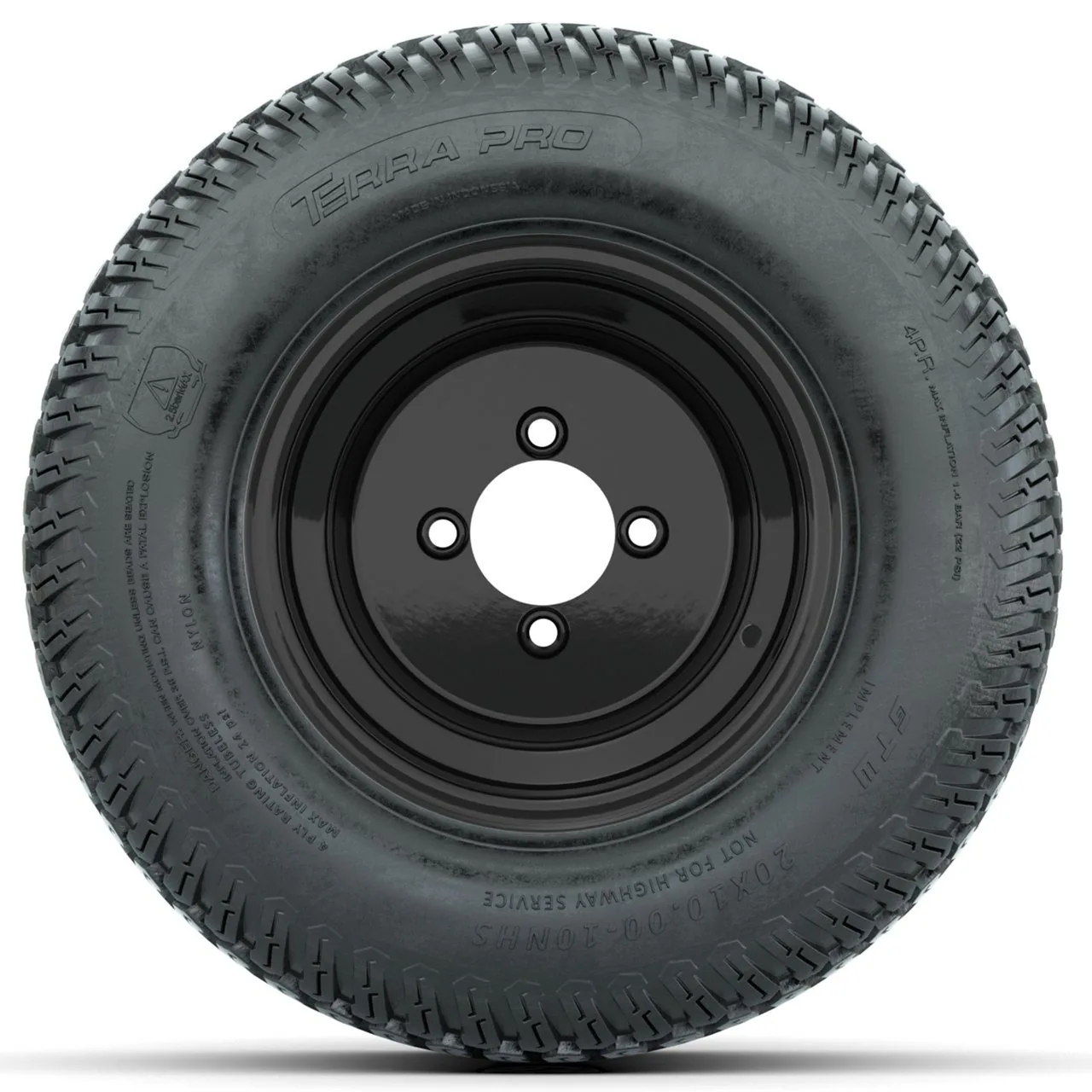 Комплект из 4 стальных чёрных дисков 10" с вылетом и шин 20x10-10 S-Tread Terra Pro, артикул A19-492 — фото 2