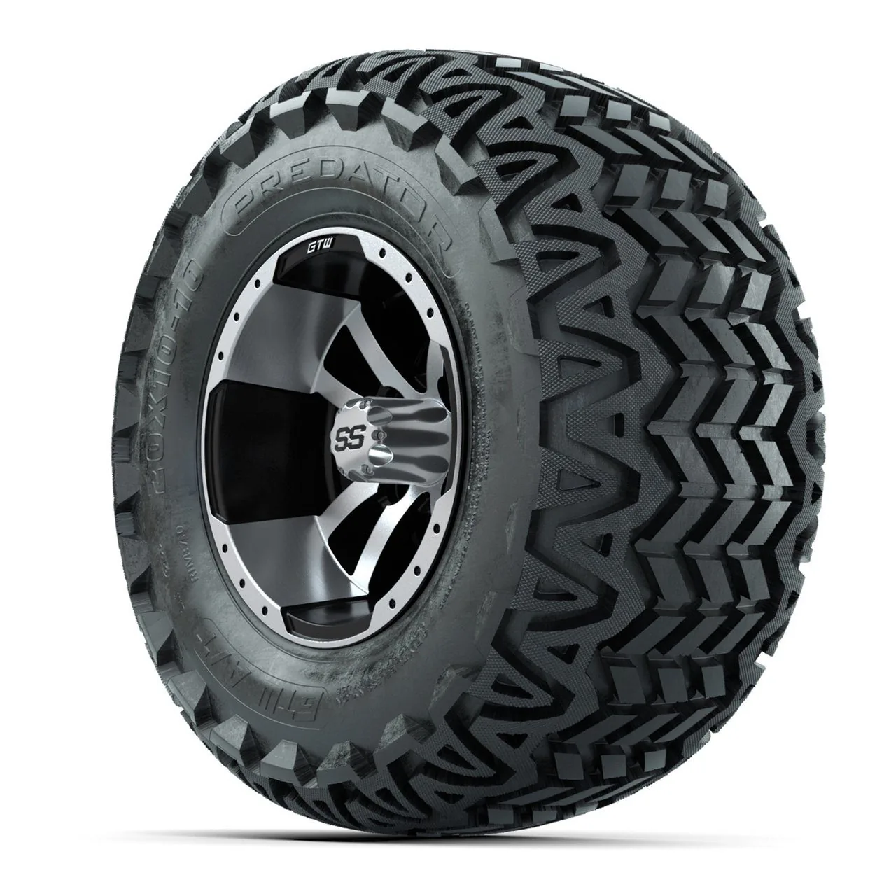 Колёса GTW Storm Trooper 10", чёрные с обработкой, с шинами Predator A/T 20", комплект 4 шт., артикул A19-320 — фото 3