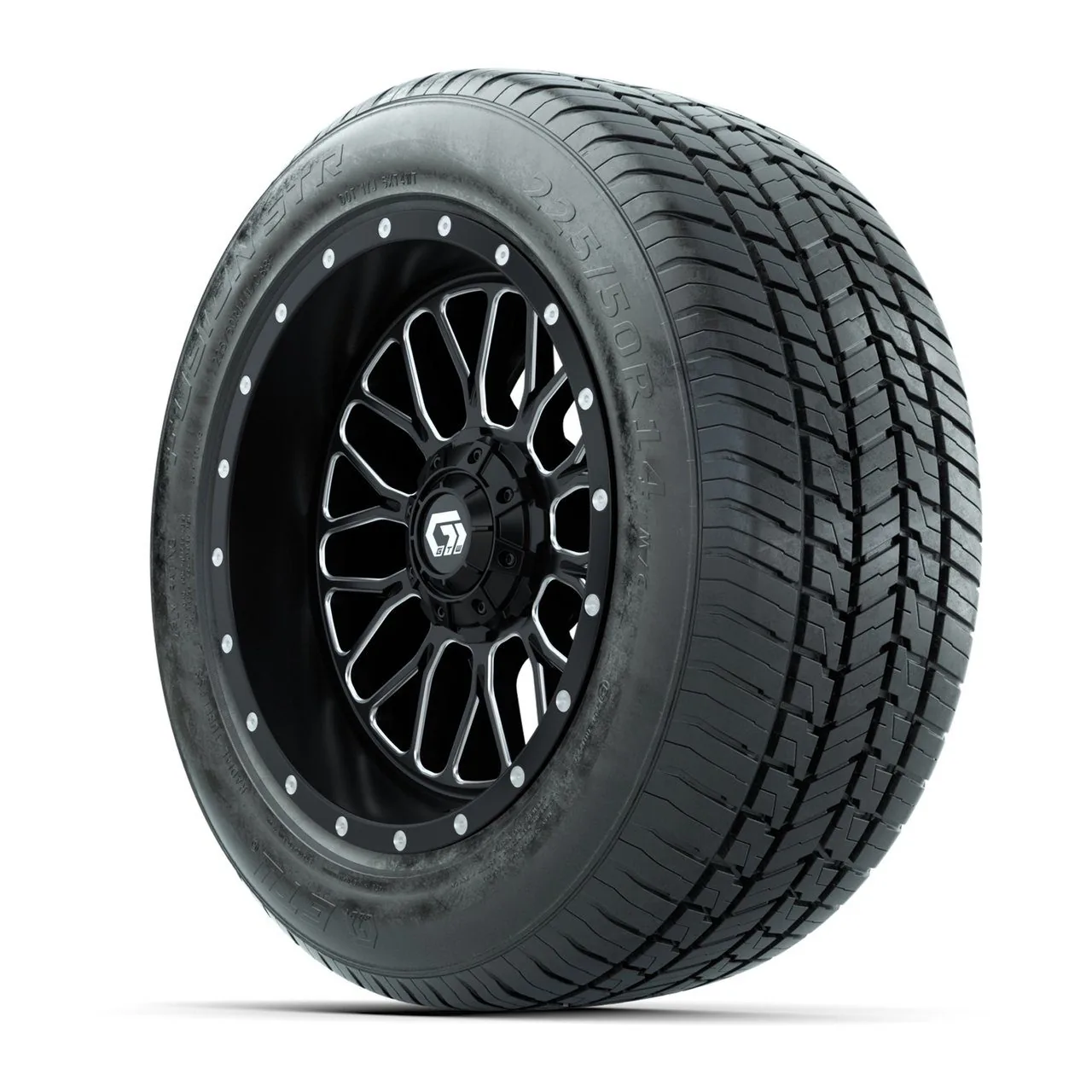 Колёса GTW Helix 14", чёрные с обработкой, с дорожными шинами Fusion STR 225/50-R14 (DOT), комплект, артикул A19-2722 — фото 3