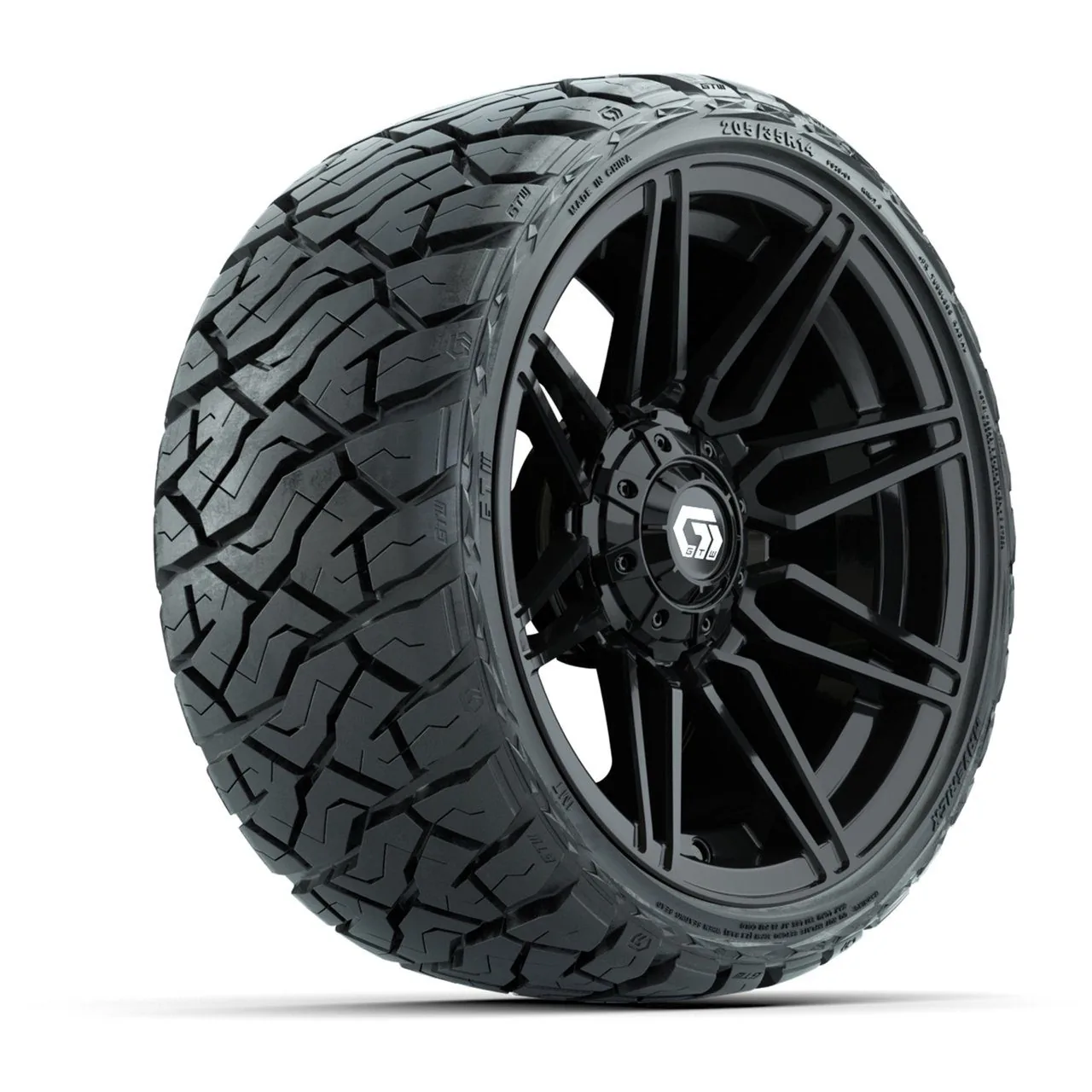 Комплект колёс 14" GTW Stealth, глянцевый чёрный, с низкопрофильными шинами Maverick All-Terrain 205/35-R14, артикул A19-1323