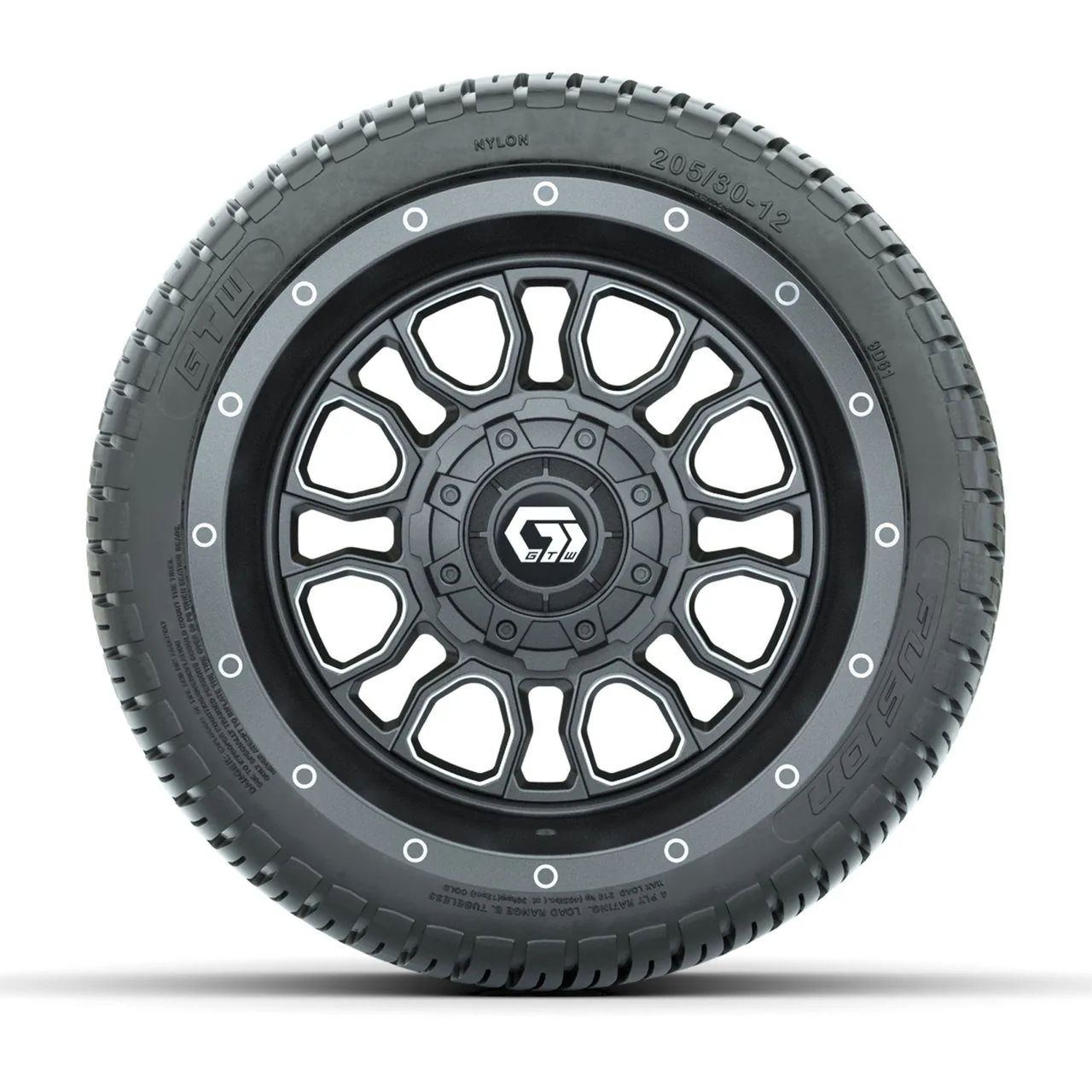 Комплект колёс 12" GTW Volt с шинами 205/30-12 Fusion Street, Gunmetal, артикул A19-1715 — фото 2