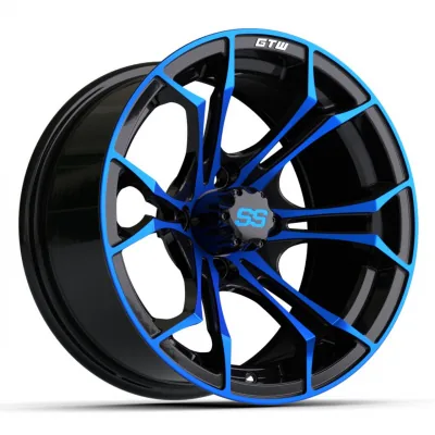 Диск 14" GTW® Spyder, чёрный с синими акцентами, артикул 19-223