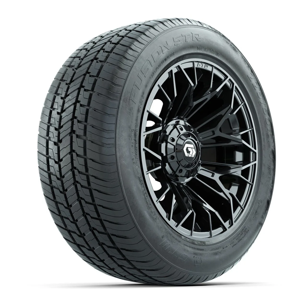 Колёса GTW® Stellar, матовый чёрный, 14", с шинами Fusion STR 225/50-R14 (DOT), комплект, артикул A19-2716