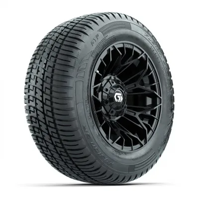 Комплект колёс GTW® Stellar 12", матовые чёрные, с дорожными шинами Fusion S/R 215/50-R12, артикул A19-765
