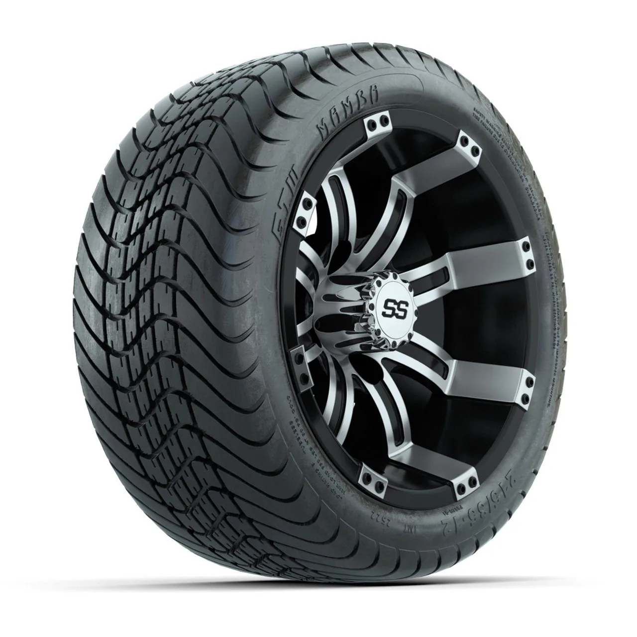 Колёса GTW Tempest, чёрные с проточкой, 12" с шинами Mamba Street 18", комплект из 4 шт., артикул A19-358