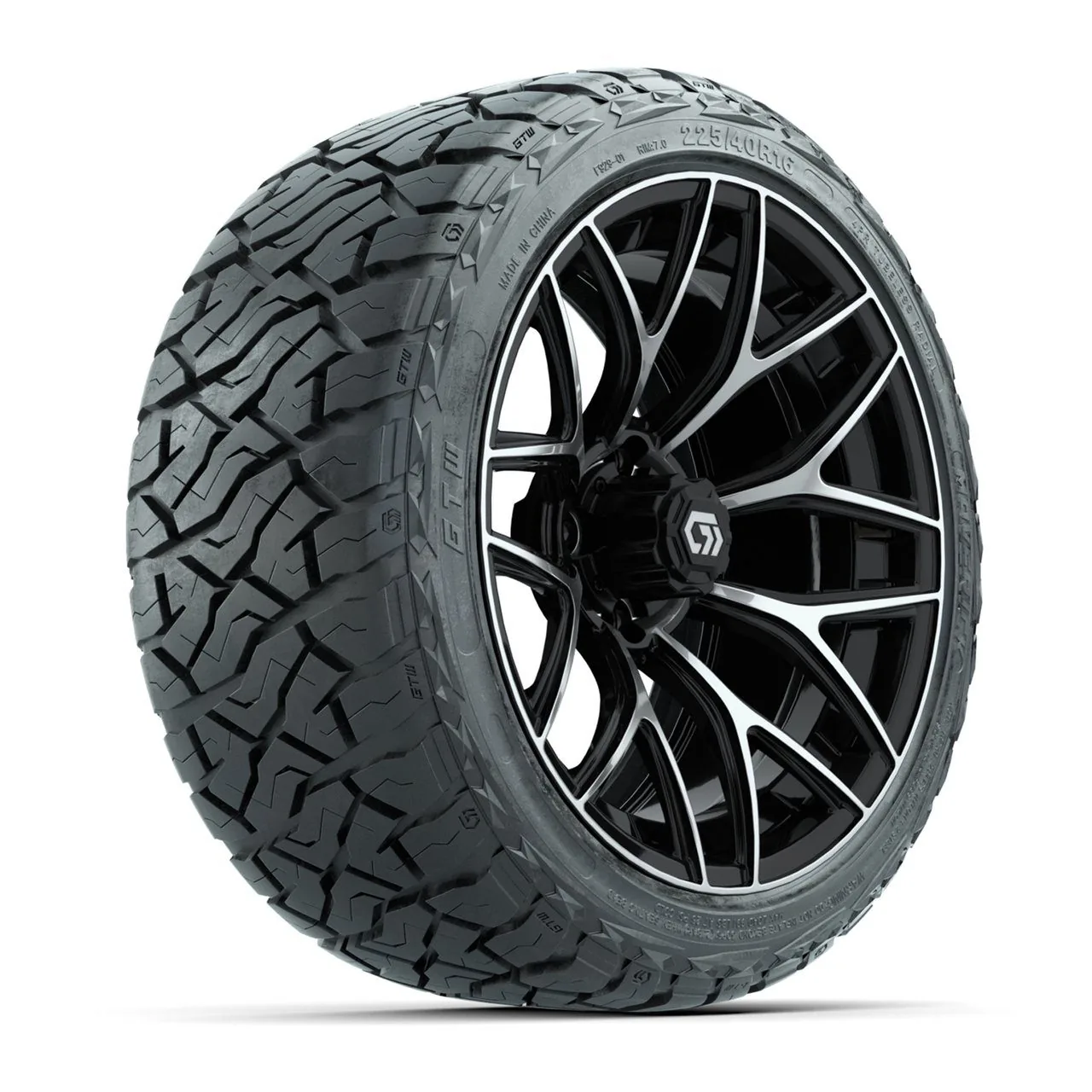 Колёса GTW® Monaco, чёрные с проточкой, 16", с шинами Maverick Hybrid 225/40-R16, комплект, артикул A19-2630