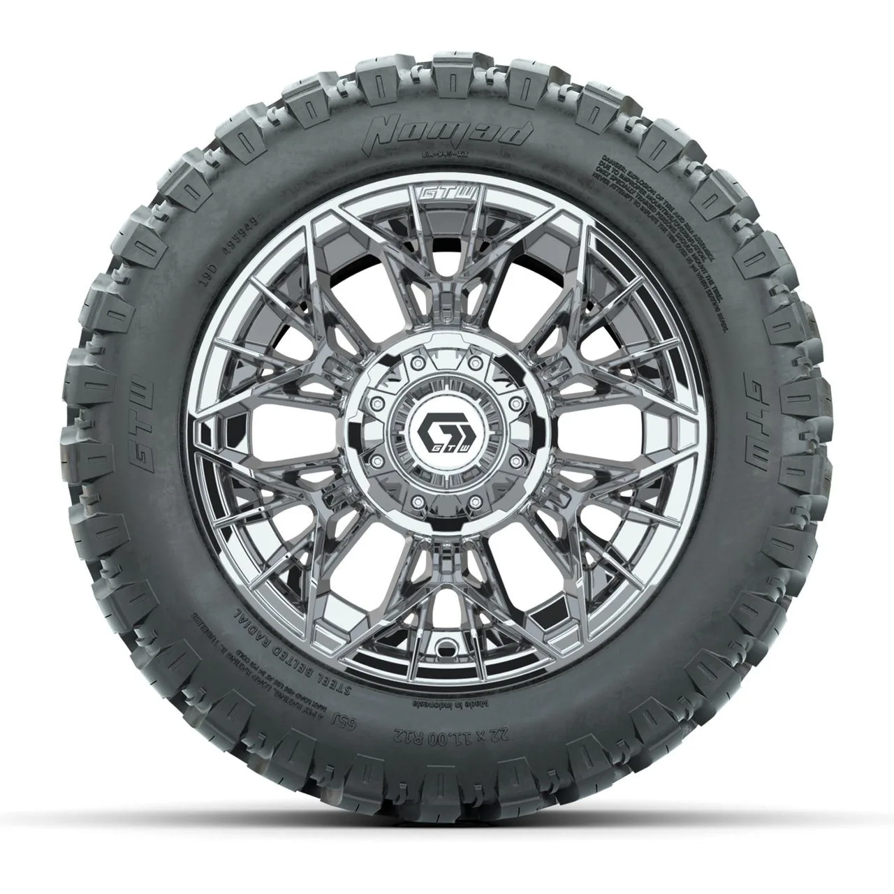Комплект колёс GTW® Stellar 12", хром, с внедорожными шинами Nomad 22x11-R12, артикул A19-775 — фото 2