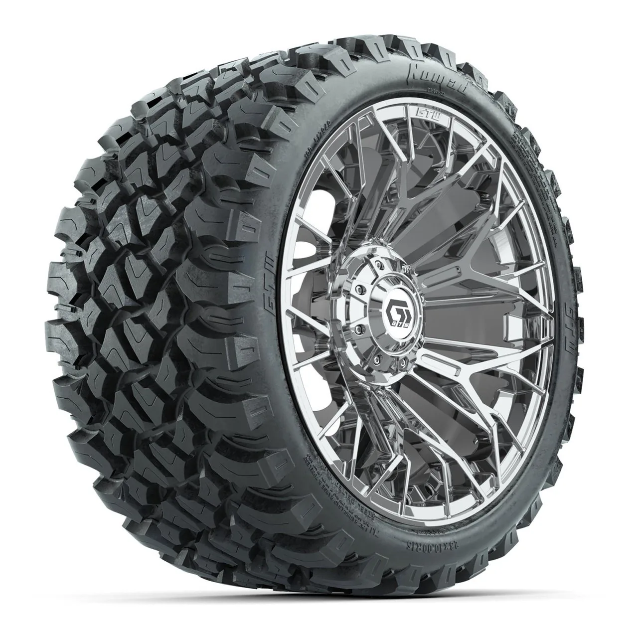 Комплект из 4 хромированных колёс 15” GTW Stellar с шинами 23x10-R15 Nomad All-Terrain, артикул A19-801