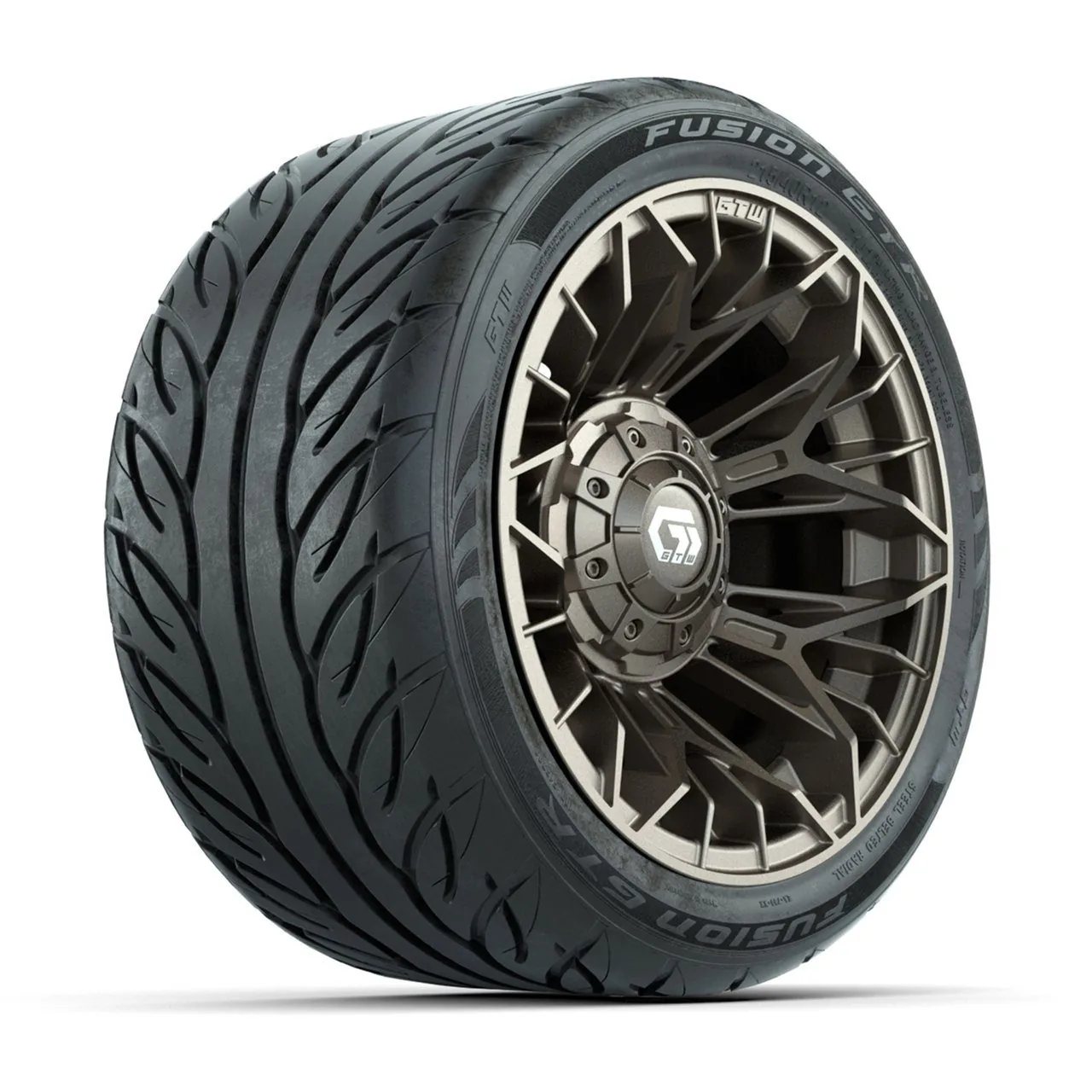 Колёса GTW® Stellar 12", матовая бронза, с шинами 215/40-R12 Fusion GTR Steel Belt Radial Street, полный комплект, артикул A19-1691
