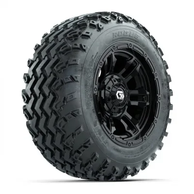 Комплект колёс GTW® Shogun 12” с шинами 22x11.00-12 Rogue, глянцевый чёрный, для бездорожья, полный набор, артикул A19-1169