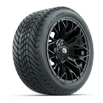 Комплект колёс GTW® Stellar 14", матовые чёрные, с дорожными шинами Mamba 225/30-14, артикул A19-783