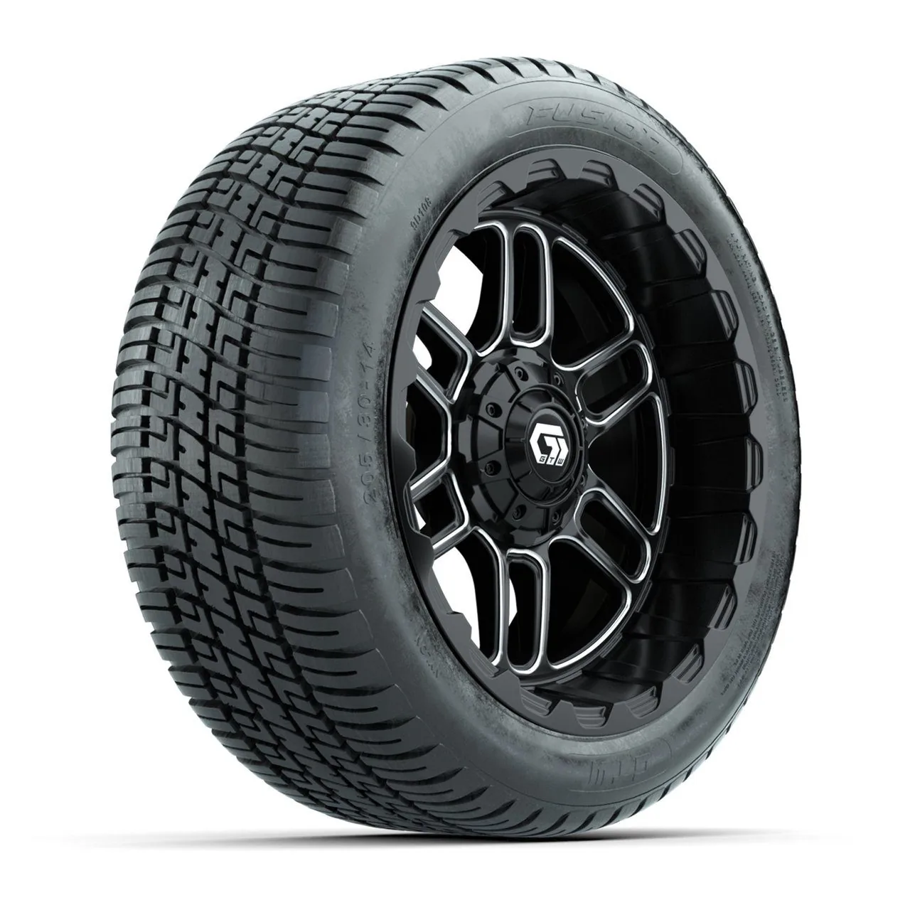 Колёса GTW Titan 14" (чёрные с проточкой) с шинами 205/30-R14 Fusion Street, полный комплект, артикул A19-2263