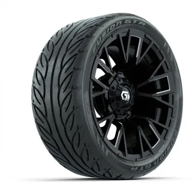 Комплект колёс GTW® Vandal 14" с шинами 205/40-R14 Fusion GTR, матовый чёрный с проточкой, артикул A19-1259