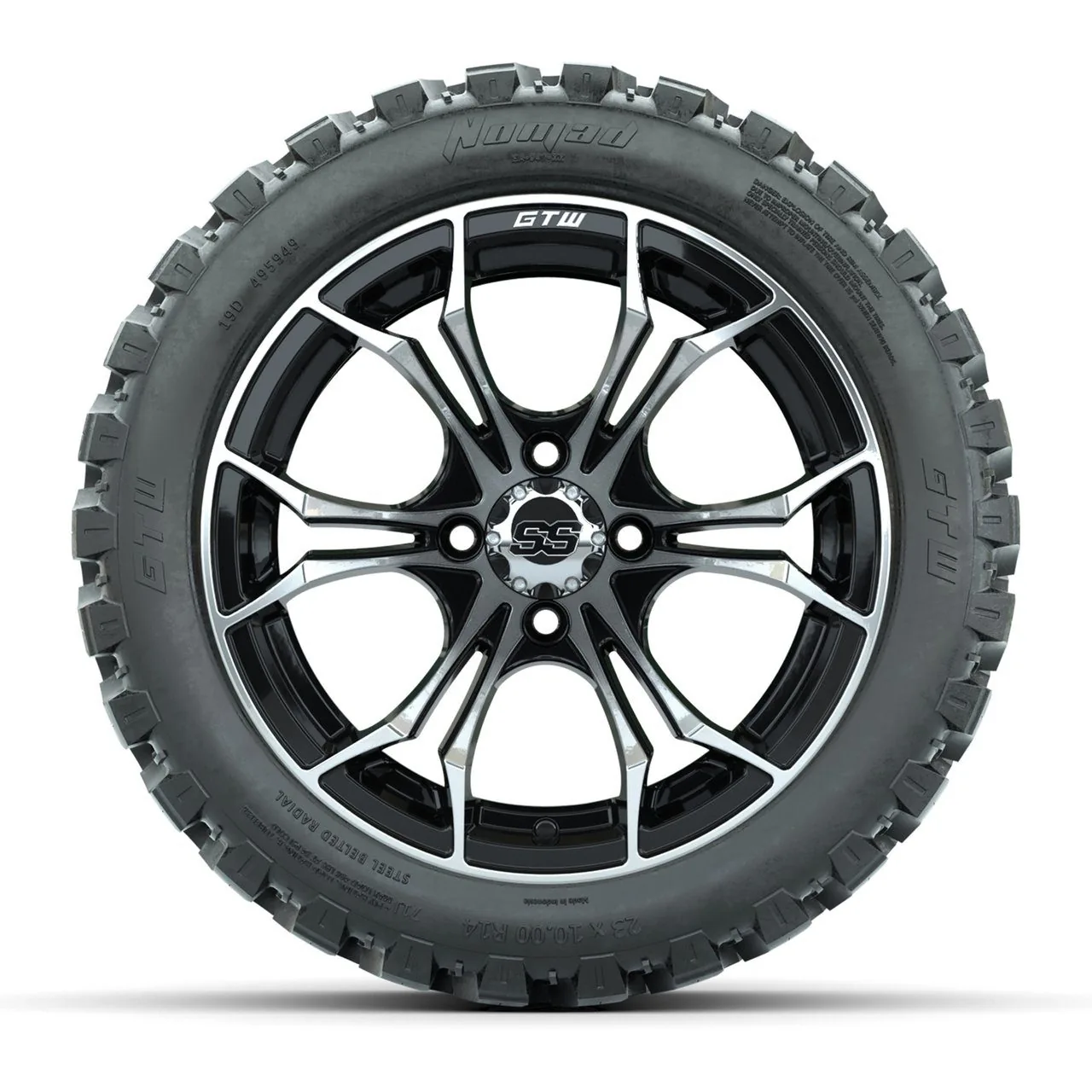 Диски GTW Spyder 14", механическая обработка и чёрный, с шинами 23x10-14 GTW Nomad All-Terrain — полный комплект, артикул A19-475 — фото 2