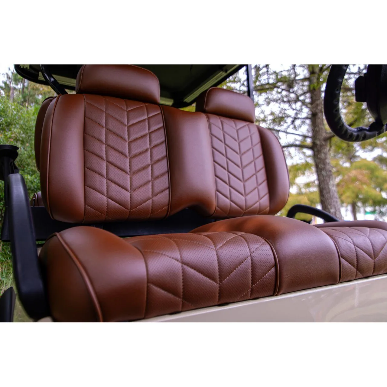 Передние сиденья MadJax Aviator для Club Car Precedent/Tempo/Onward, кофейные (2012 г. и новее), артикул 10-638 — фото 6