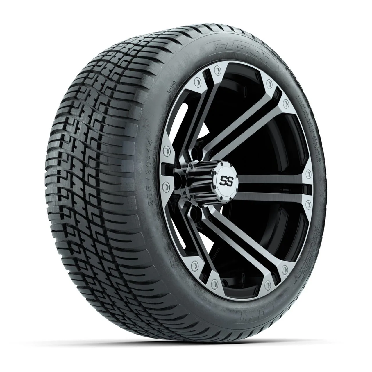 Комплект из 4 колёс GTW Specter 14", полированный/чёрный, с низкопрофильными шинами Lo-Pro, артикул A19-207
