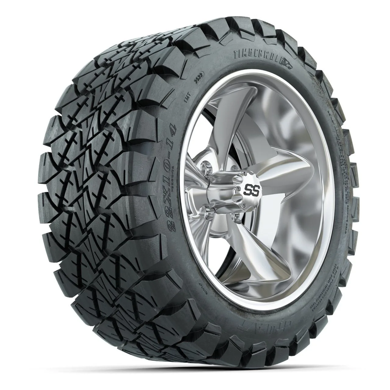 Колёса в сборе с шинами GTW Godfather 14", хром, 22X10-14 Timberwolf All-Terrain, комплект 4 шт., артикул A19-2464