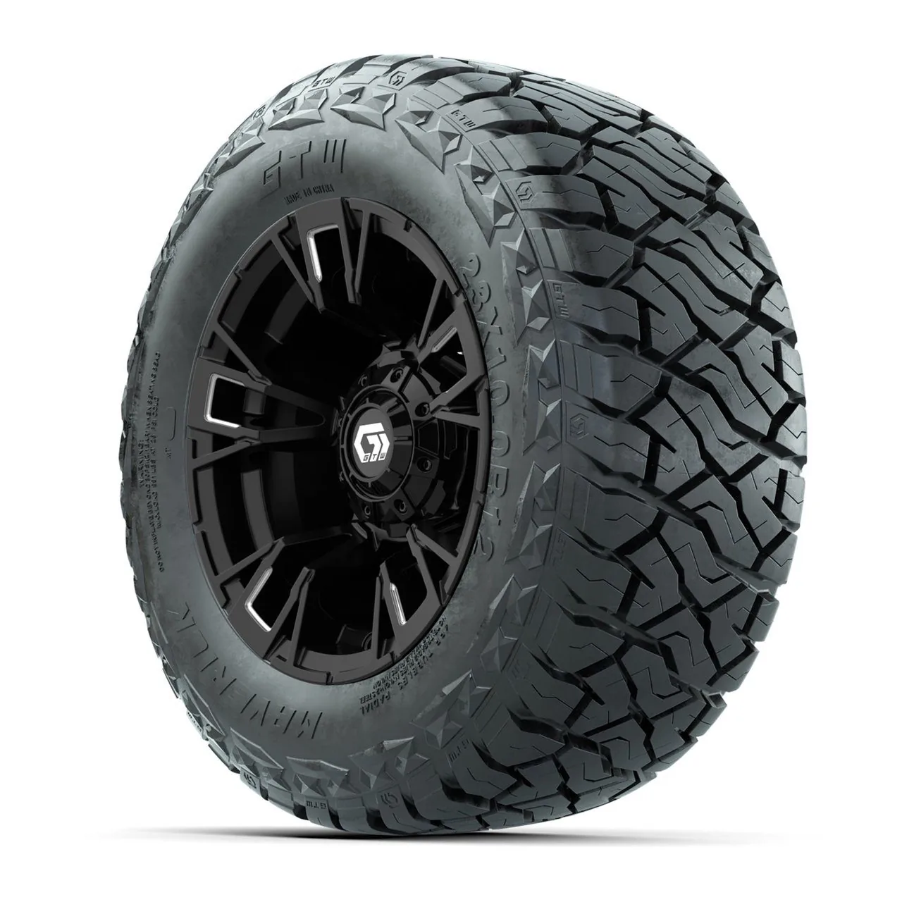 Комплект колёс 12" GTW Vandal, матовый чёрный с проточкой, с шинами Maverick All-Terrain 23x10.00-R12, артикул A19-1298 — фото 3