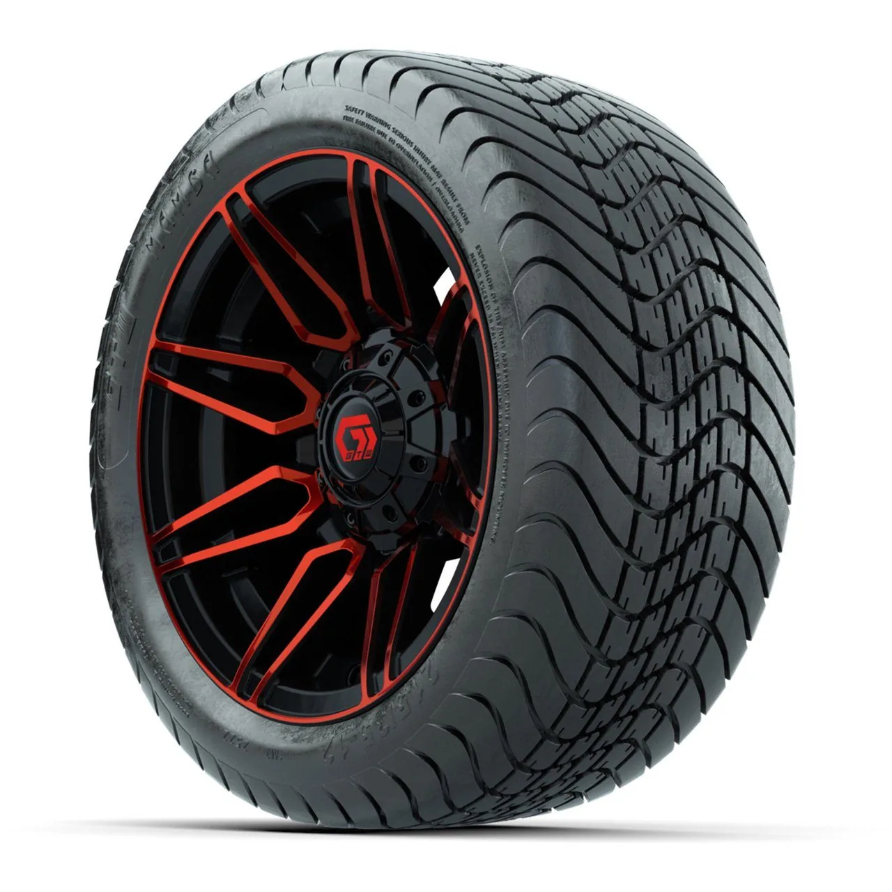 Комплект колёс GTW® Stealth 12” с шинами 215/35-12 Mamba Street, чёрный/красный, полный набор, артикул A19-1186 — фото 3