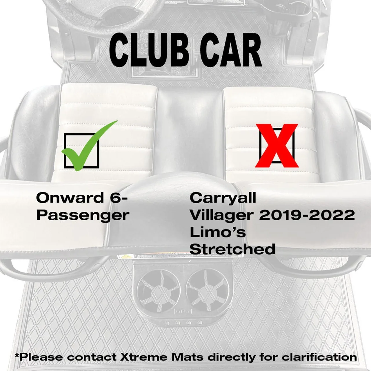 Комплект напольных ковриков Xtreme для Club Car Onward, чёрные с красной окантовкой, артикул 03-415 — фото 5