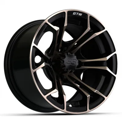 Диск 12" GTW® Spyder, матовый чёрный с бронзовыми акцентами, артикул 19-256