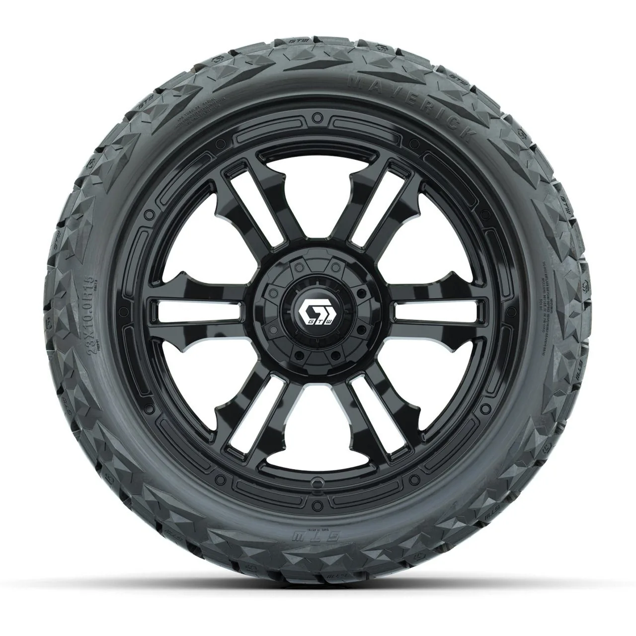 Комплект колёс в сборе: диски GTW Shogun 15", глянцевый чёрный, шины Maverick All-Terrain 23x10.00-R15, артикул A19-1338 — фото 2