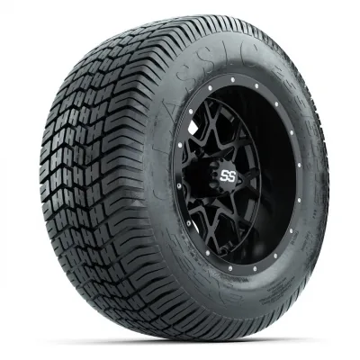 Комплект колёс GTW® Vortex 2 12", матовые чёрные с проточкой, с шинами 255/50-12 Excel Classic Street — 4 шт., артикул A19-1978
