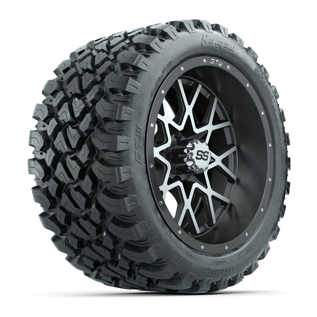 Колёса GTW Vortex 2 14”, матовые серые с проточкой, с шинами 23x10-R14 Nomad Steel Belt Radial All-Terrain, комплект, артикул A19-2448