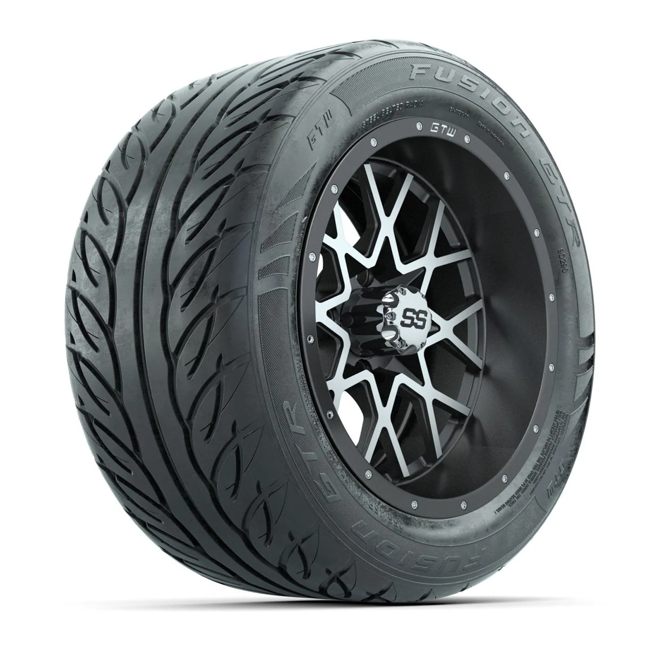 Колёса GTW Vortex 2 14”, матовые серые с проточкой, с шинами 255/45-R14 Fusion GTR Steel Belt Radial Street, комплект, артикул A19-2447