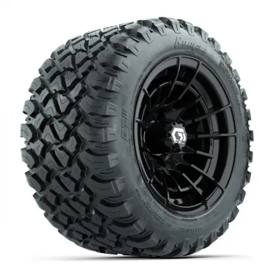 Колёса GTW Boost, глянцевый чёрный, 12" с шинами 22X11-R12 Nomad Steel Belt Radial All-Terrain, полный комплект, артикул A19-1832