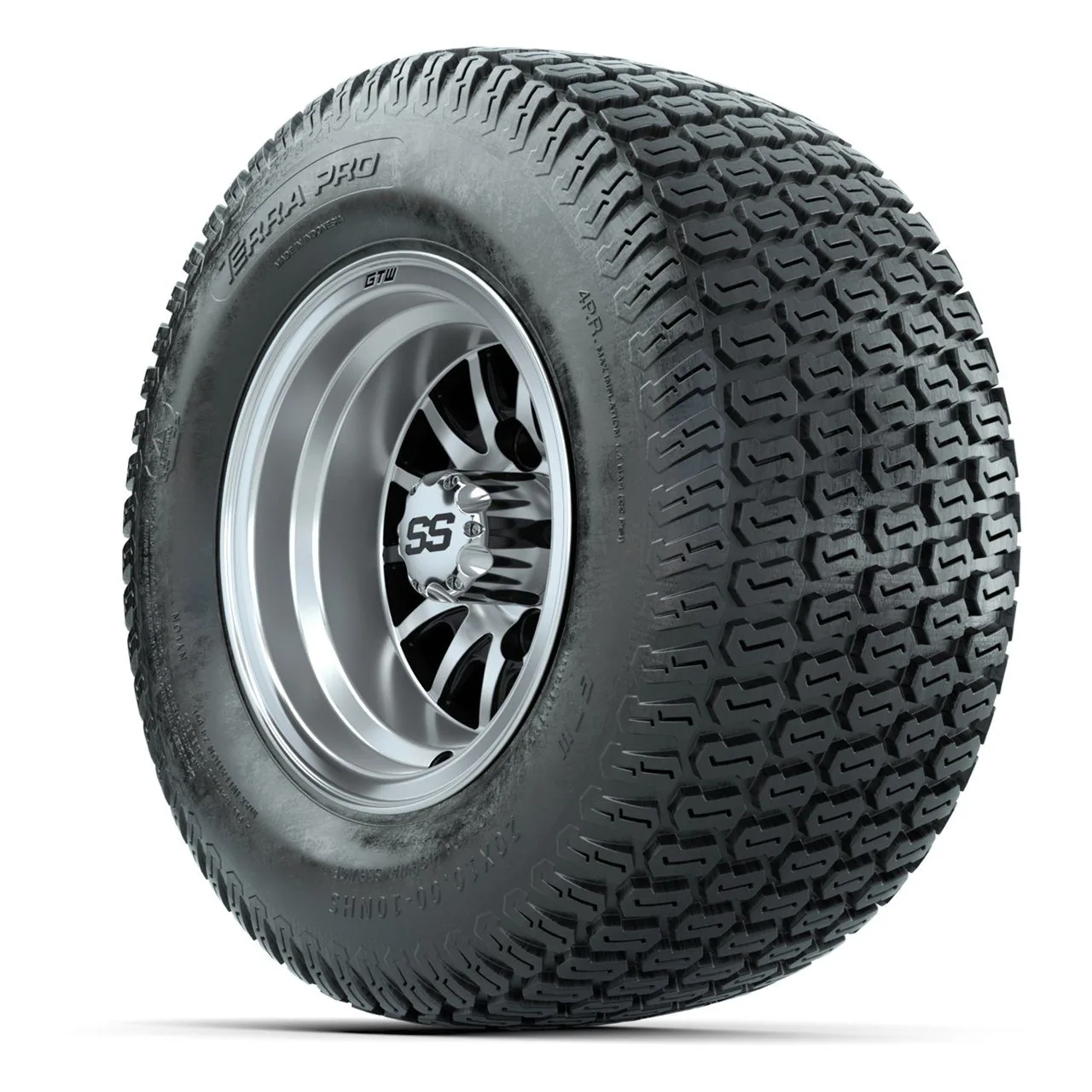 Комплект колёс GTW Medusa, чёрный/шлифованный, 10" с шинами 20x10-10 S-Pattern Terra Pro Street, артикул A19-1534 — фото 3