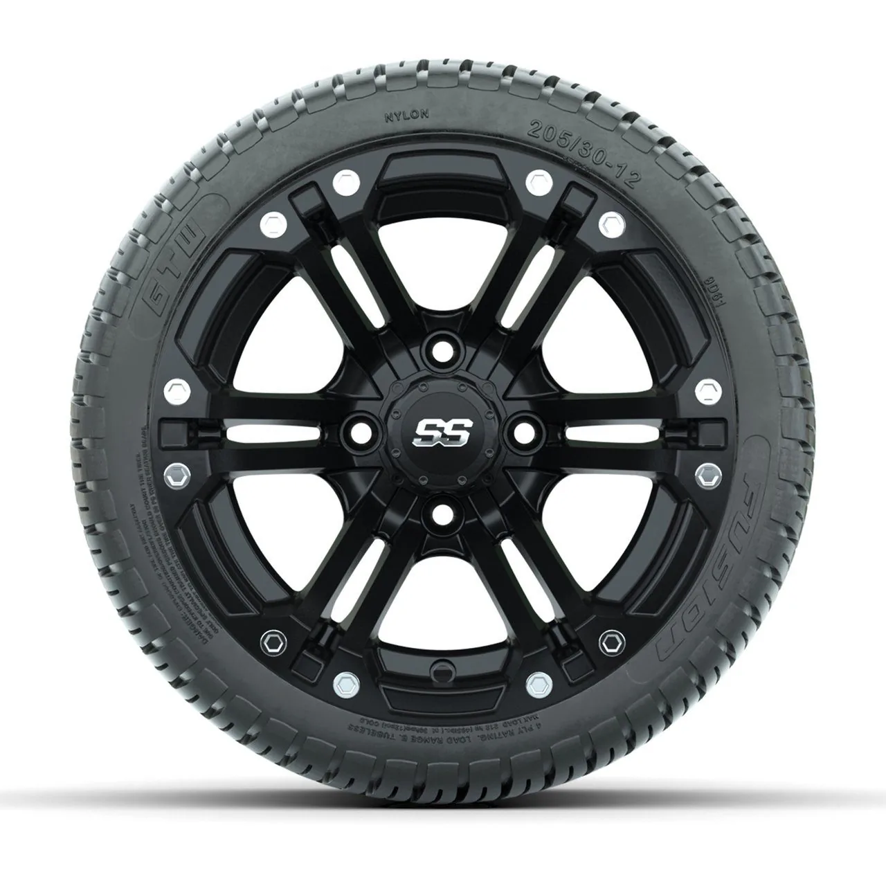 Колёса GTW Specter 12", матовый чёрный, с шинами 205/30-12 Fusion Street, комплект, артикул A19-840 — фото 2