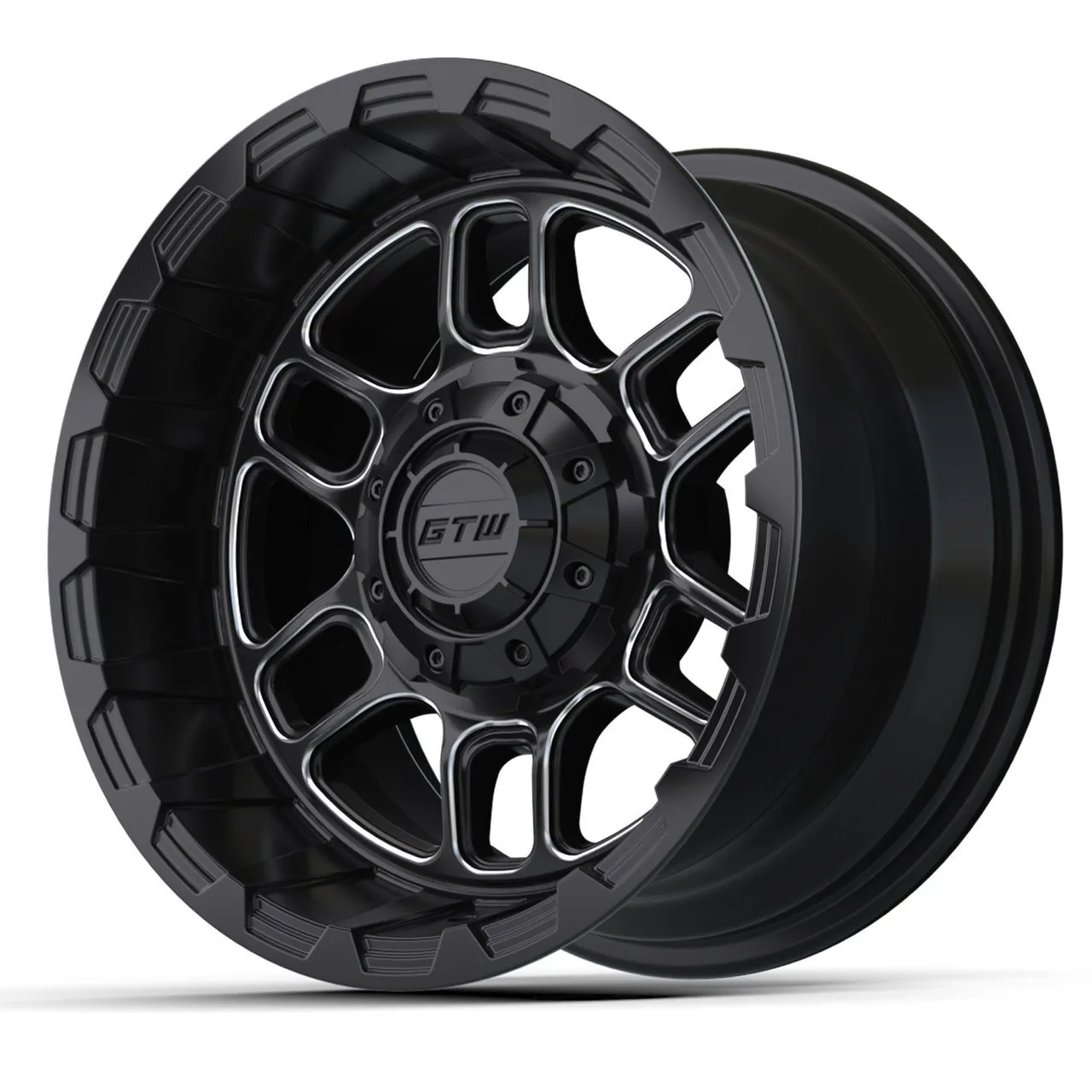 Диск 14" GTW Titan, чёрный с фрезерованными элементами, артикул 19-345 — фото 3
