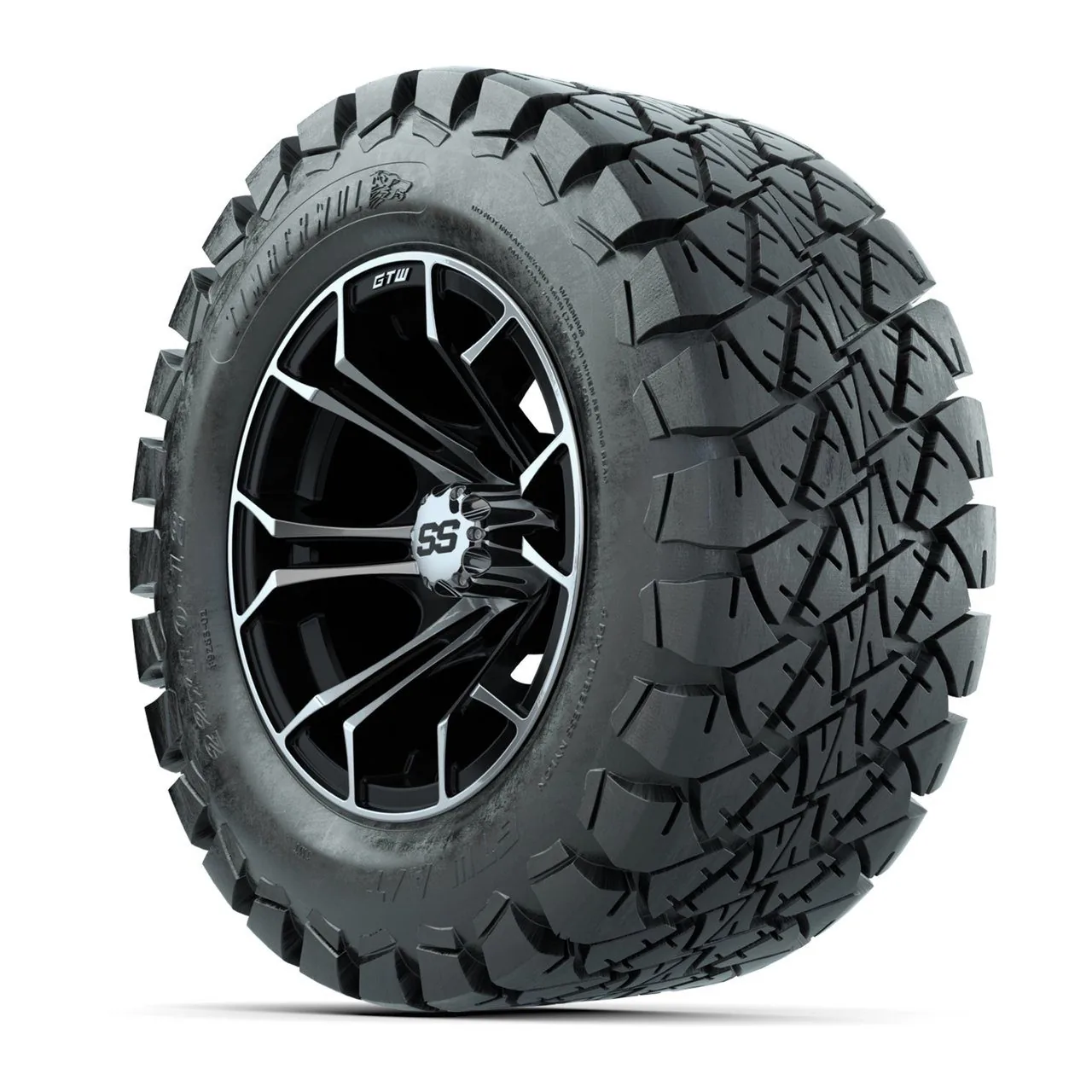 Колёса GTW Spyder, чёрные с проточкой, 12" с шинами Timberwolf Mud 22", комплект из 4 шт., артикул A19-376 — фото 3