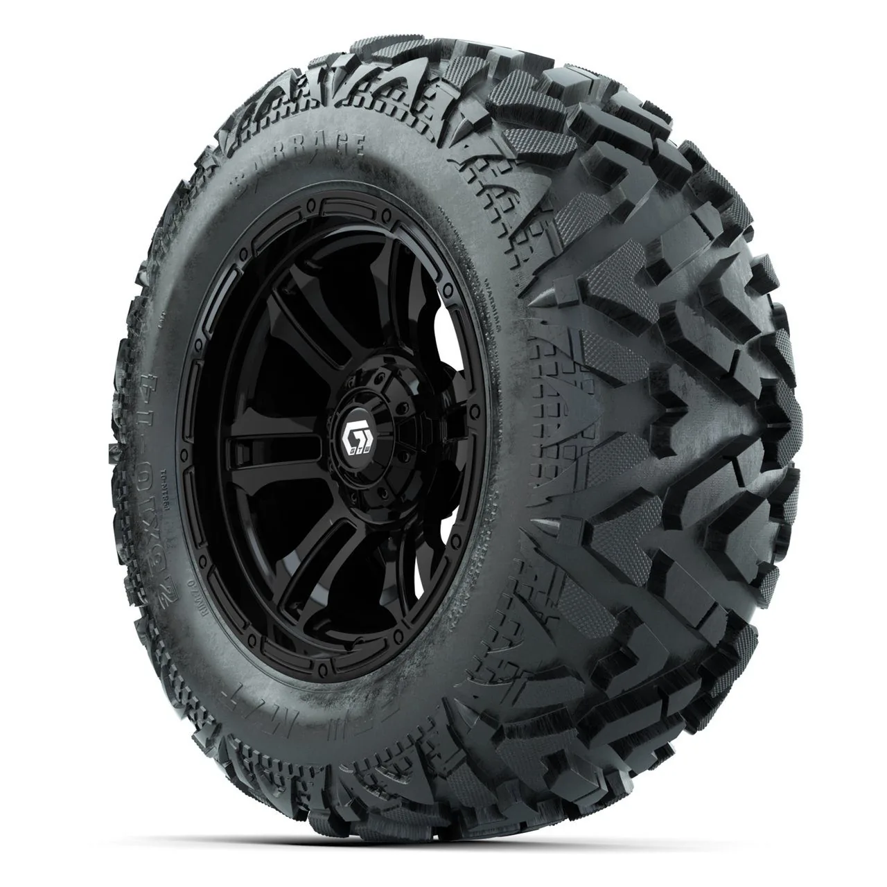 Колёса GTW Shogun Gloss Black 14" с грязевыми шинами 25x10-14 Barrage Mud, полный комплект, артикул A19-2366 — фото 3