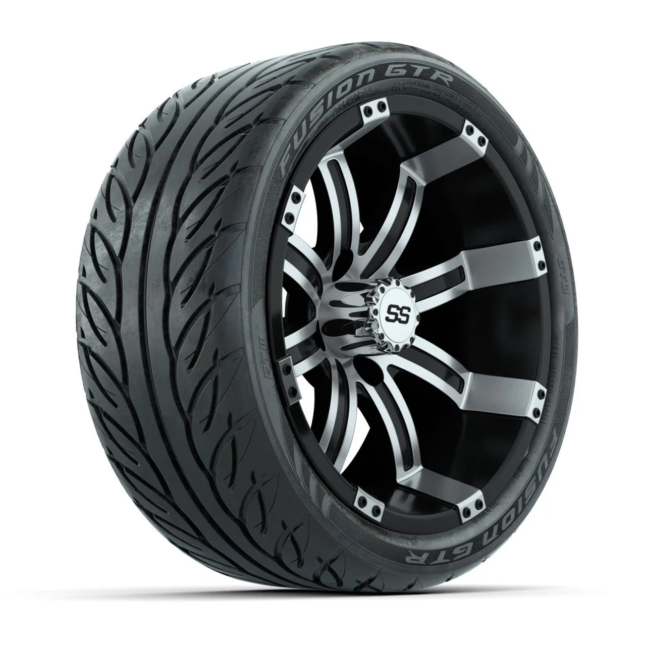 Колёса GTW Tempest 14" (чёрные с проточкой) с шинами 205/40-R14 Fusion GTR Steel Belt Radial Street, полный комплект, артикул A19-2289
