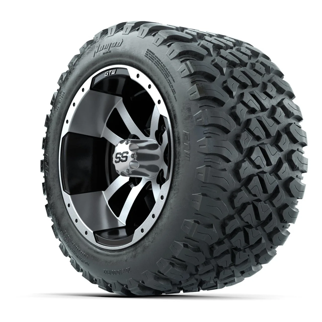 Колёса GTW® Storm Trooper 12", чёрные с проточкой, с шинами 20X10-12 Nomad Steel Belt Radial All-Terrain, полный комплект, артикул A19-1641 — фото 3
