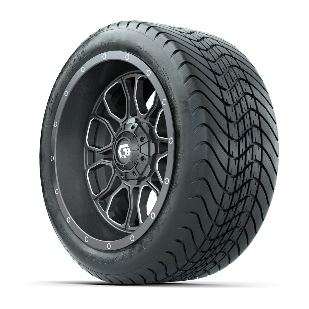 Комплект колёс 14” GTW Volt, графит с обработанными акцентами, с шинами 225/30-14 Mamba Street, артикул A19-819 — фото 3