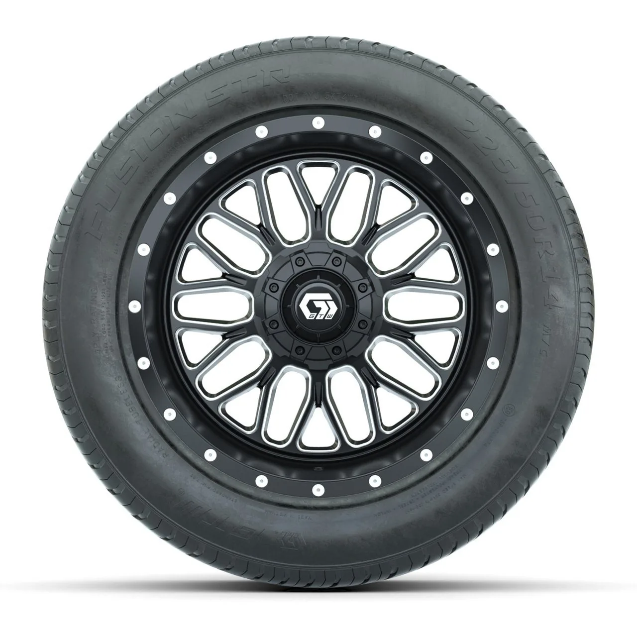 Колёса GTW Helix 14", чёрные с обработкой, с дорожными шинами Fusion STR 225/50-R14 (DOT), комплект, артикул A19-2722 — фото 2
