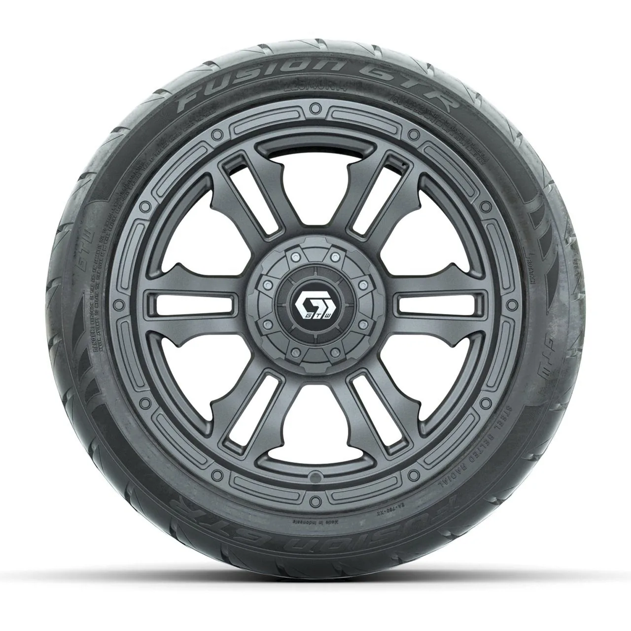 Колёса GTW Shogun Gunmetal 14" с шинами 225/40-R14 Fusion GTR Steel Belt Radial Street, полный комплект, артикул A19-2373 — фото 2