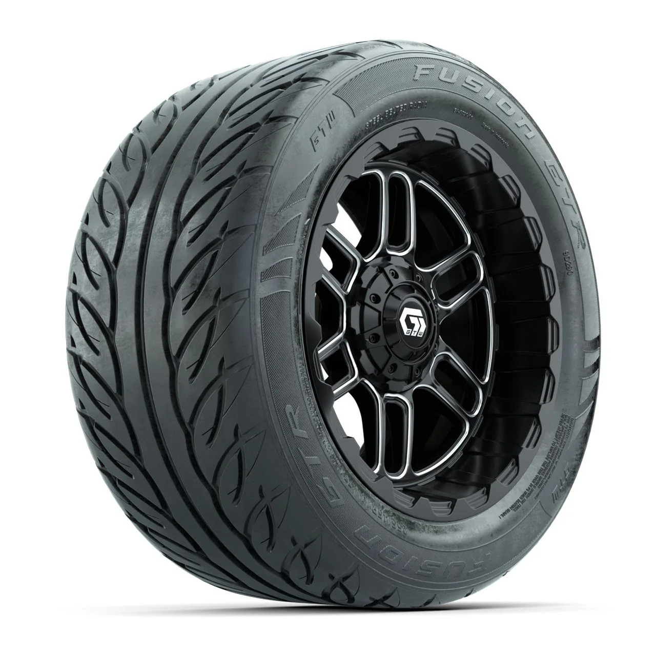 Колёса GTW Titan 14" (чёрные с проточкой) с шинами 255/45-R14 Fusion GTR Steel Belt Radial Street, полный комплект, артикул A19-2264