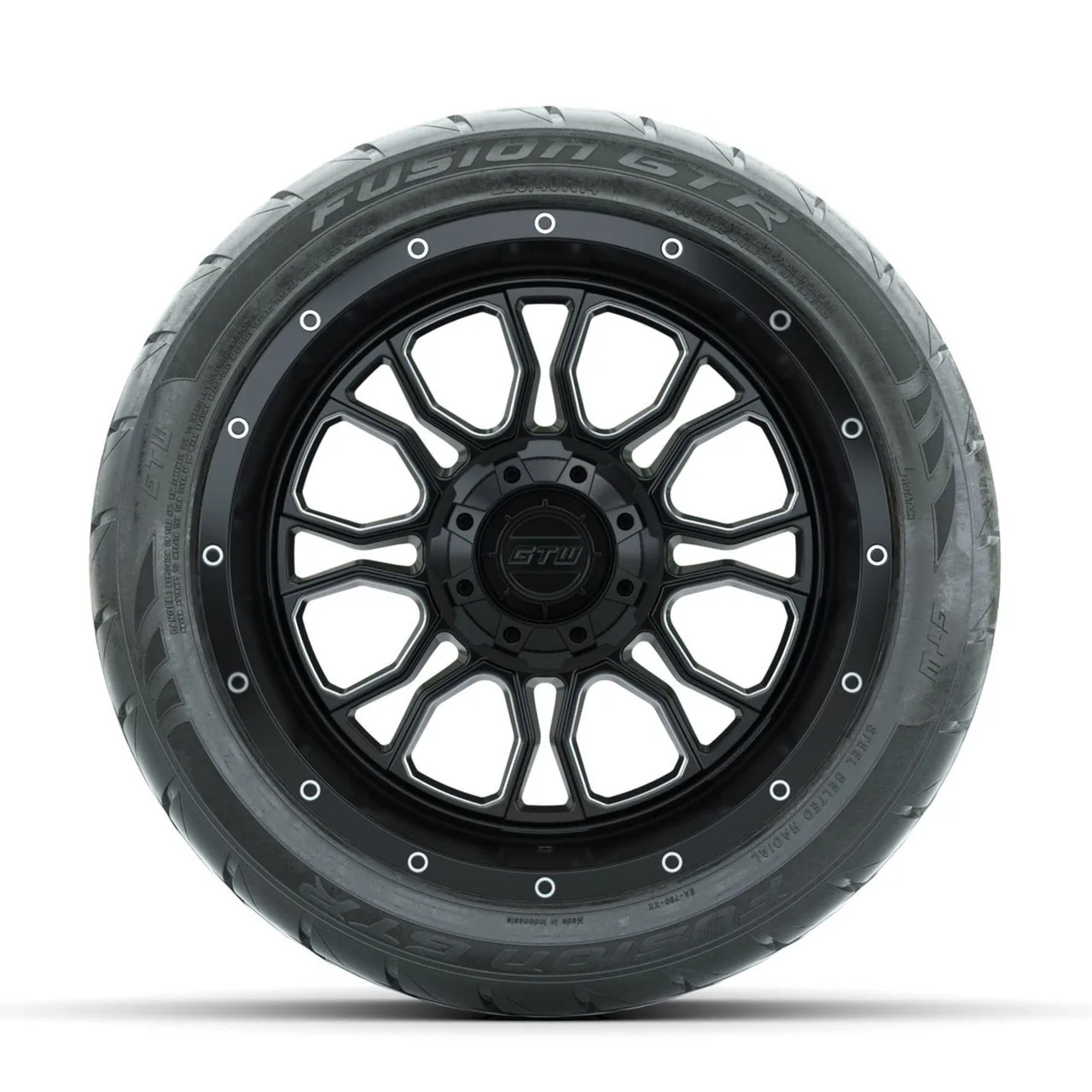 Колёса GTW Volt 14", шлифованный/чёрный, с шинами 225/40-R14 Fusion GTR Street, комплект, артикул A19-865 — фото 2