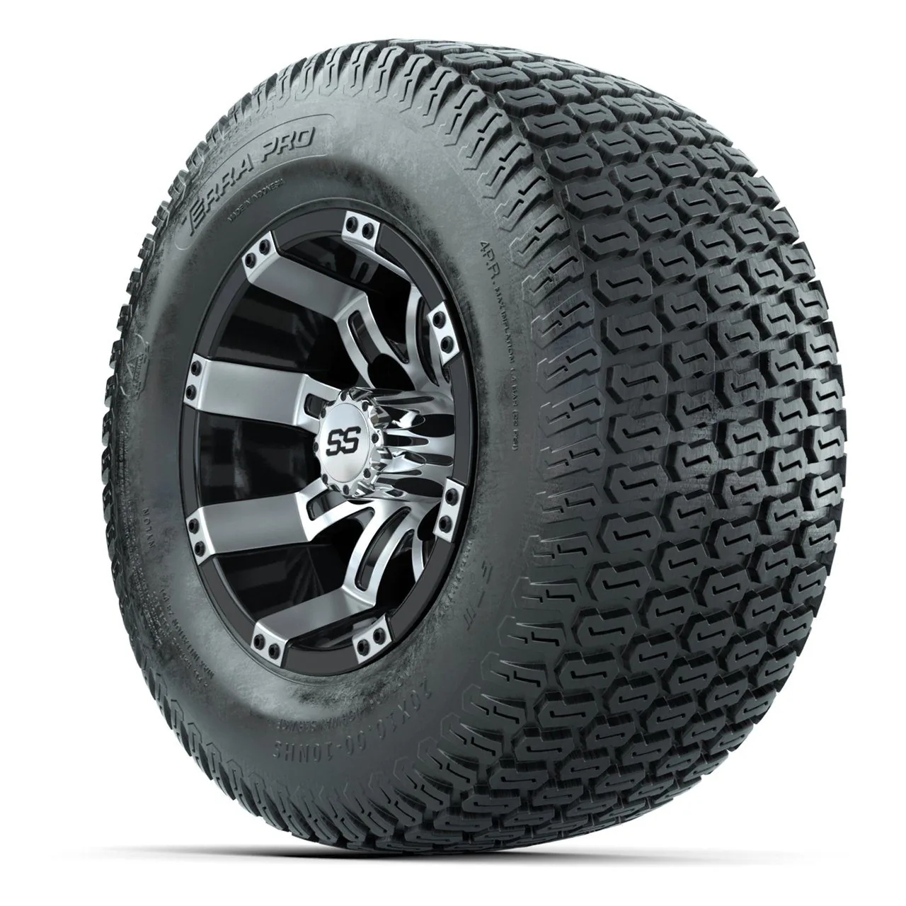 Комплект колёс GTW Tempest, чёрный/шлифованный, 10" с шинами 20x10-10 S-Pattern Terra Pro Street, артикул A19-1509 — фото 3