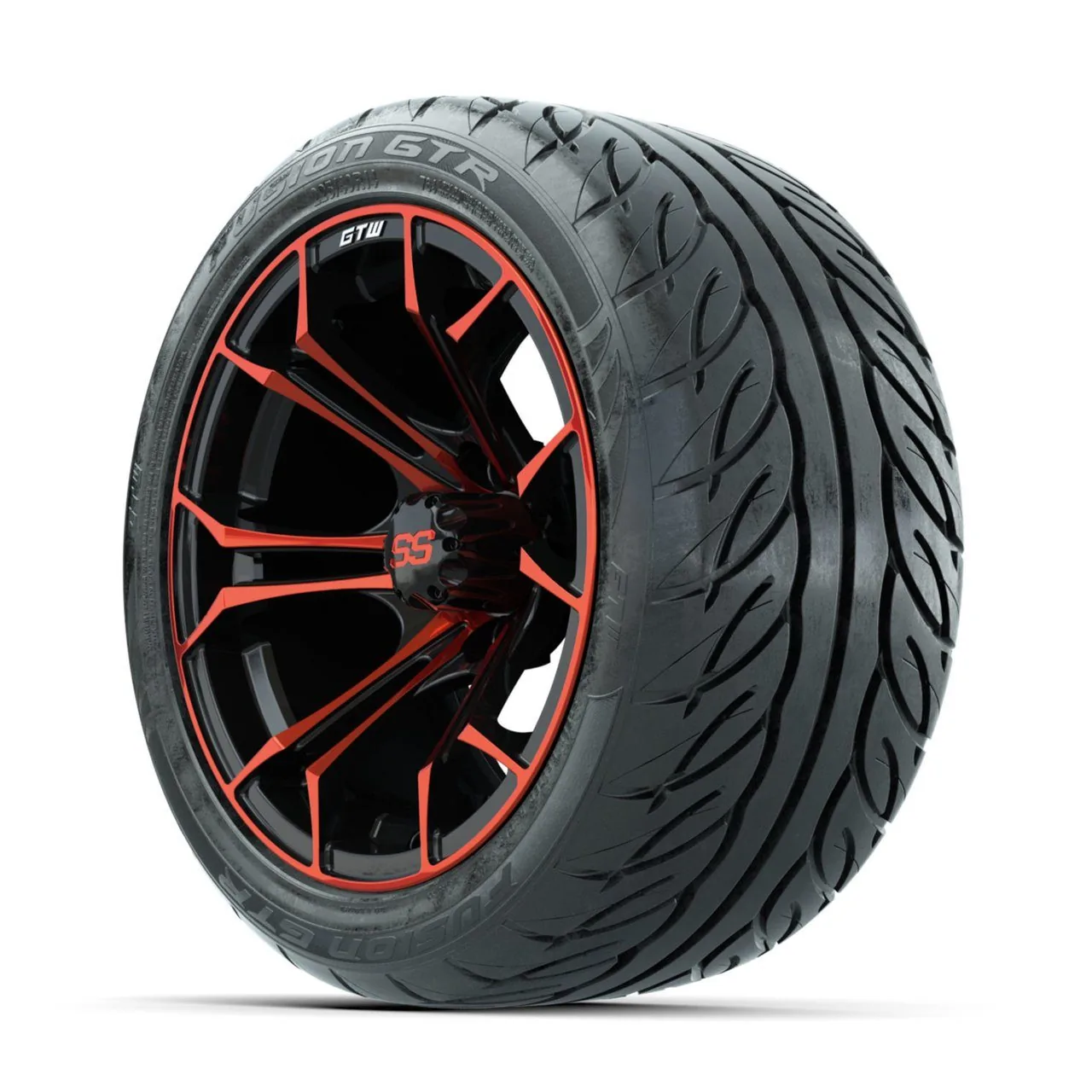 Колёса GTW Spyder 14", красный/чёрный, с шинами 225/40-R14 Fusion GTR Street, комплект, артикул A19-851 — фото 3