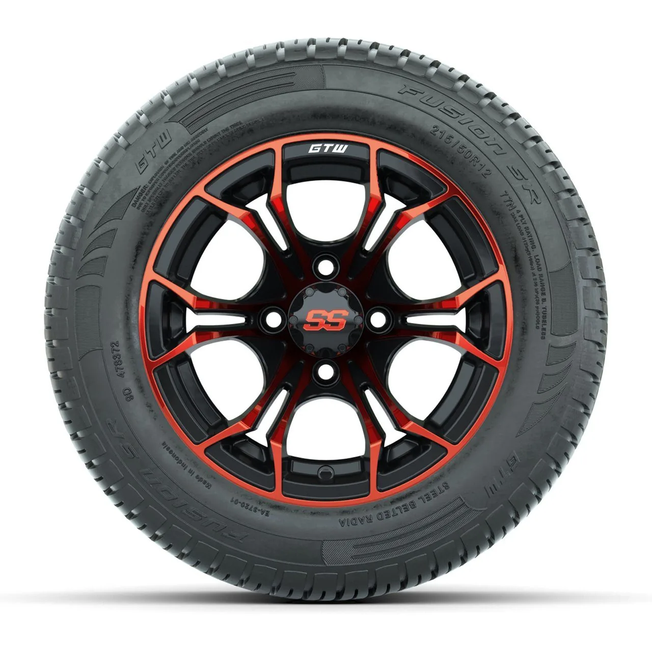 Комплект из 4 колёс 12" GTW Spyder с шинами 215/50-R12 Fusion S/R Street, артикул A19-616 — фото 2
